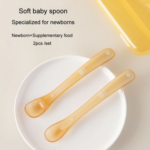 Baby Silicone Spoon Infant Silicone Feeding Spoon Soft Children Tableware, Specification: With Box - Image 9