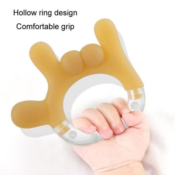 Rattle Baby Teether Soothing Pacifier Teething Stick Newborn Anti-Eating Hand Silicone Toy, Style: 666 Gesture - Image 5