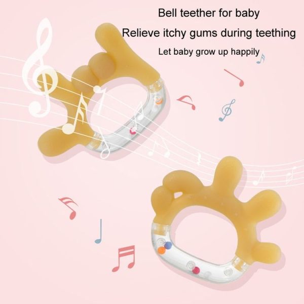 Rattle Baby Teether Soothing Pacifier Teething Stick Newborn Anti-Eating Hand Silicone Toy, Style: 666 Gesture - Image 6
