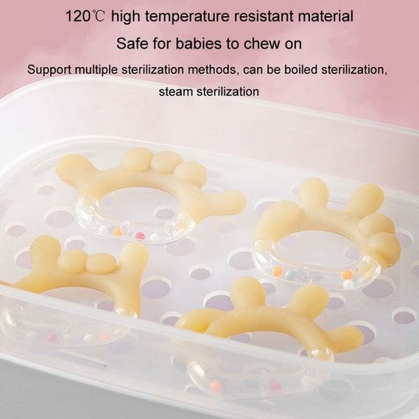 Rattle Baby Teether Soothing Pacifier Teething Stick Newborn Anti-Eating Hand Silicone Toy, Style: 666 Gesture - Image 7