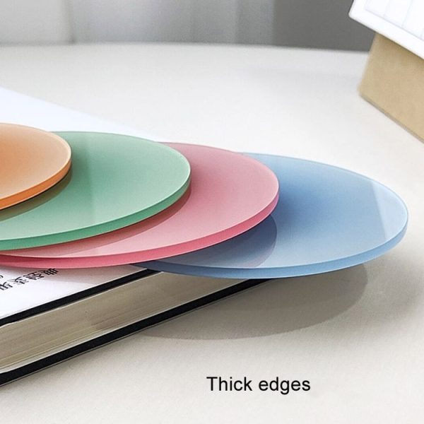 9.5cm Colorful Gradient Acrylic Coaster Thickened Heat Resistant Translucent Sunset Cup Pad (Blue) - Image 4