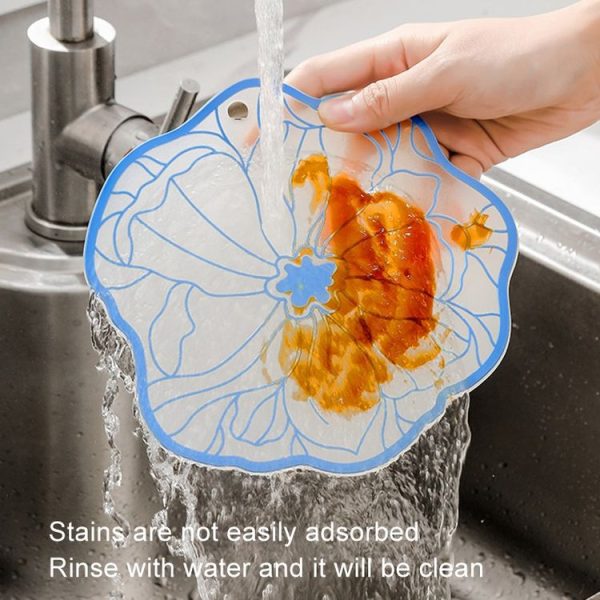 19cm Simple Heat Insulation Anti-Scald Table Mat Anti-Slip Oil Resistant Easy Clean Bowl Coaster (Lan Se ) - Image 10