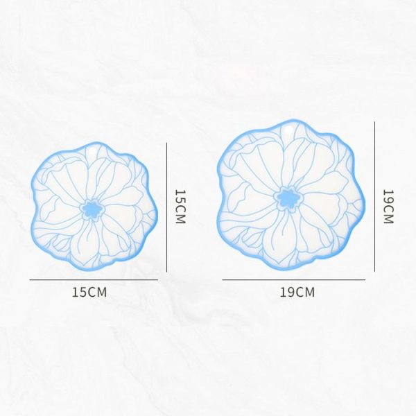 19cm Simple Heat Insulation Anti-Scald Table Mat Anti-Slip Oil Resistant Easy Clean Bowl Coaster (Lan Se ) - Image 3