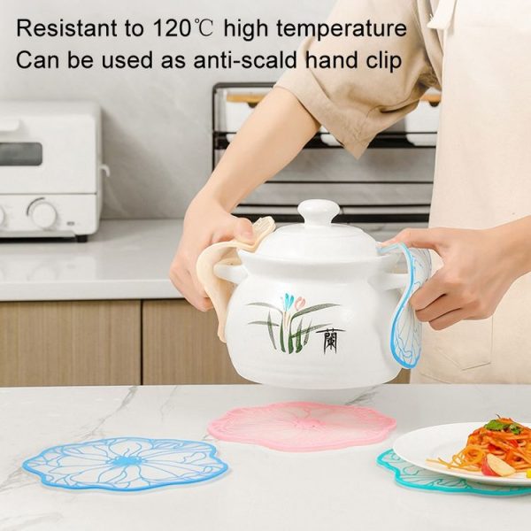 19cm Simple Heat Insulation Anti-Scald Table Mat Anti-Slip Oil Resistant Easy Clean Bowl Coaster (Lan Se ) - Image 8