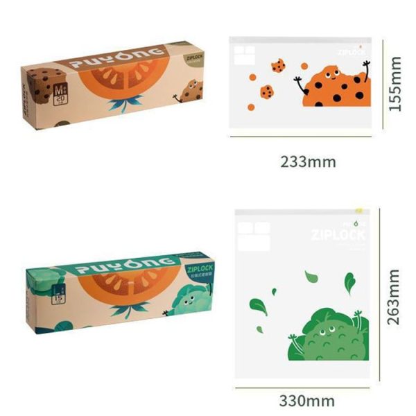 Medium 20pcs / Box Household Food Sealing Storage Bag Refrigerator Zipper Fresh Pocket - Image 3