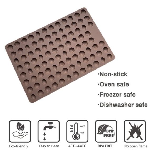 94-Cavity Sport Balls Silicone Molds For Making Fondant Cake Chocolate Candy Cookie Treat (Black) - Image 3