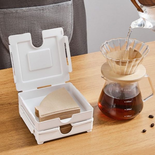 Magnetic Coffee Filter Organizer Refrigerator Coffee Machine Filter Holder (White) - Image 2