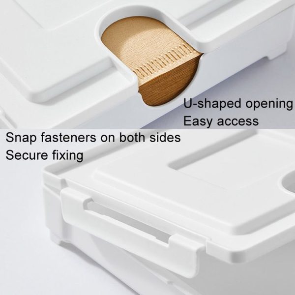 Magnetic Coffee Filter Organizer Refrigerator Coffee Machine Filter Holder (White) - Image 4