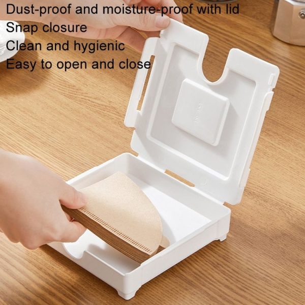 Magnetic Coffee Filter Organizer Refrigerator Coffee Machine Filter Holder (White) - Image 6