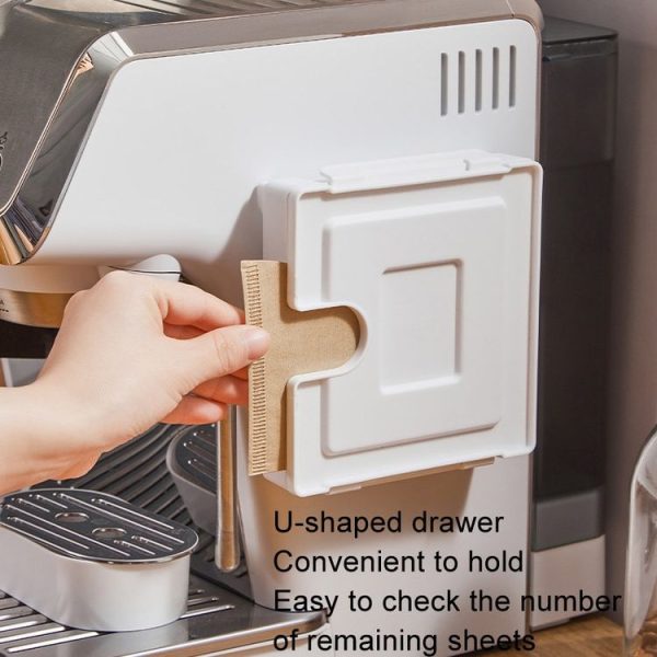 Magnetic Coffee Filter Organizer Refrigerator Coffee Machine Filter Holder (White) - Image 9