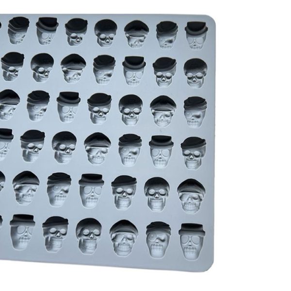 70-Cavity Mini Skull Silicone Molds For Making Pet Treats, Fondant, Cake, Chocolate, Candy, and Cookies (Gray) - Image 5