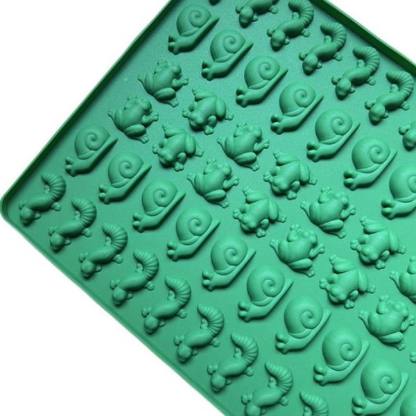 70-Cavity Mini Frog Snail Gecko Silicone Molds For Making Pet Treats, Fondant, Cake, Chocolate, Candy, and Cookies (Green) - Image 5