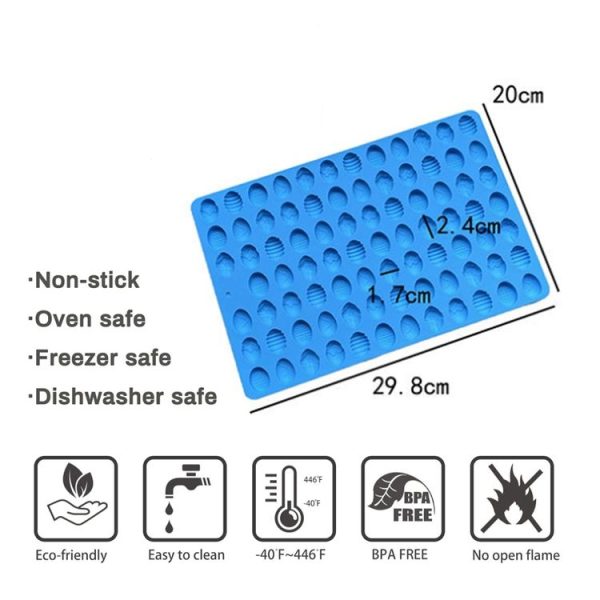 83-Cavity Mini Easter Egg Silicone Molds For Making Pet Treats, Fondant, Cake, Chocolate, Candy, And Cookies (Blue) - Image 3
