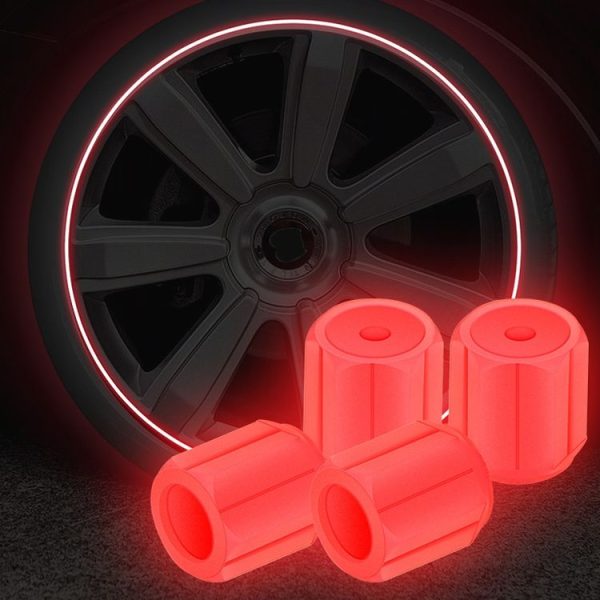5packs Luminous Car Motorcycle Tire Valves, Color: Green (4pcs / Set) - Image 7