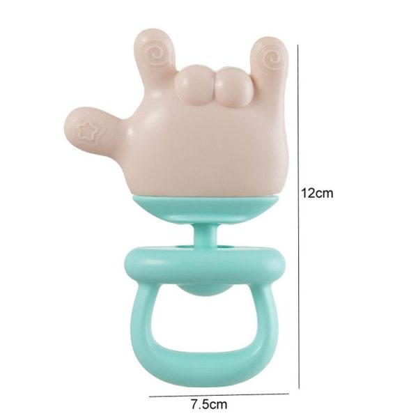 Baby Rattle Teether Soothing Teething Stick Anti-Eating Silicone Toy, Color: 666 Gesture Pink - Image 3