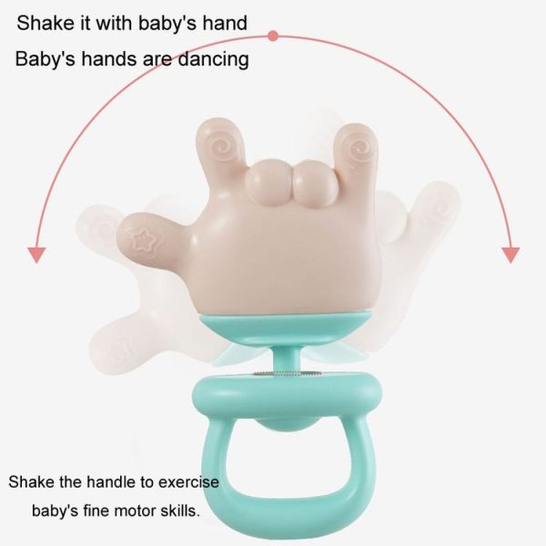 Baby Rattle Teether Soothing Teething Stick Anti-Eating Silicone Toy, Color: 666 Gesture Pink - Image 5