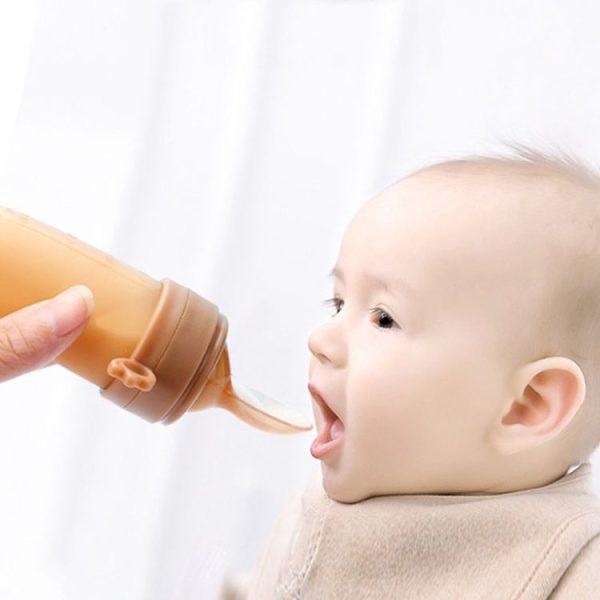 Portable Dual-purpose Baby Food Feeding Spoon Fruit Vegetable Silicone Feeding Pacifier Bottle (Pink) - Image 11