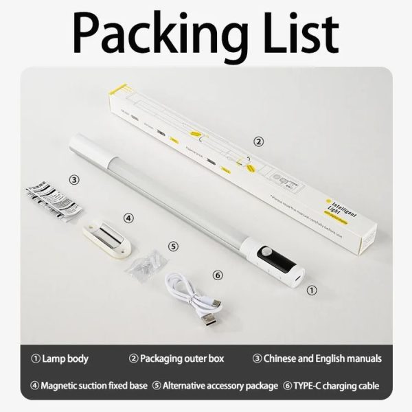 Rechargeable Under Cabinet LED Motion Sensor Night Light with Digital Display 1200mAH (Silver) - Image 14