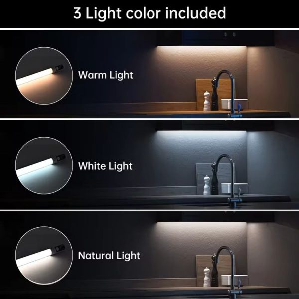 Rechargeable Under Cabinet LED Motion Sensor Night Light with Digital Display 1200mAH (Silver) - Image 4