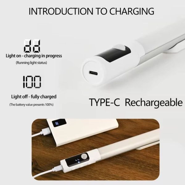 Rechargeable Under Cabinet LED Motion Sensor Night Light with Digital Display 1200mAH (Silver) - Image 7