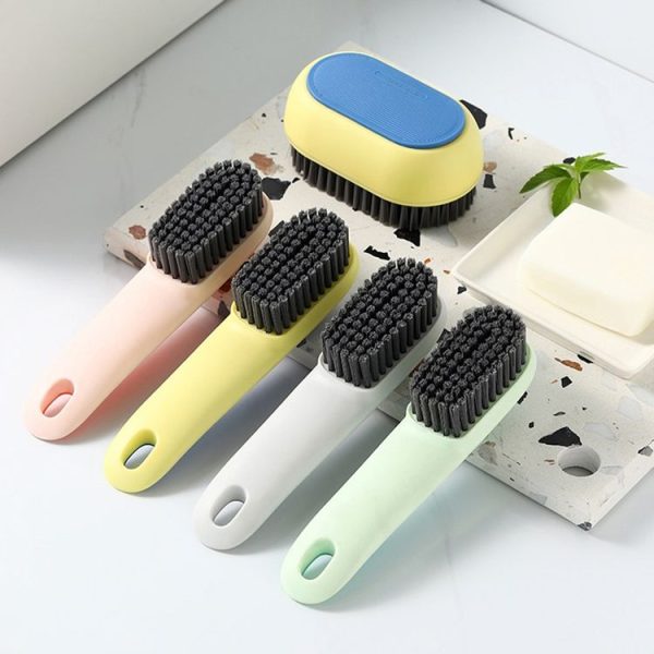 Long-Handed Soft Shoe Brush Contrasting Color Laundry Brush Does Not Hurt Shoe Home Clean Brush Shoe Washing Brush Set (Pink) - Image 2