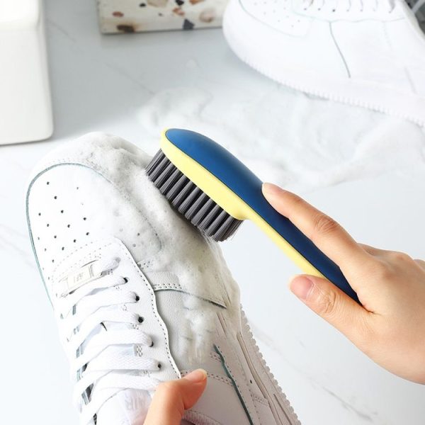 Long-Handed Soft Shoe Brush Contrasting Color Laundry Brush Does Not Hurt Shoe Home Clean Brush Shoe Washing Brush Set (Pink) - Image 6