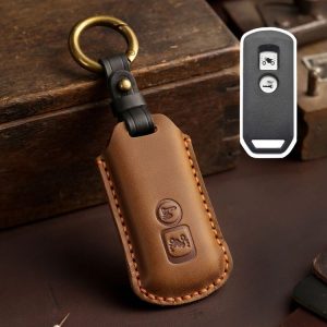 Honda NS125LA / Lead125 / PCX160 / Forza 350 Hallmo Motorcycle Key Case, Color: 2 Keys Brown