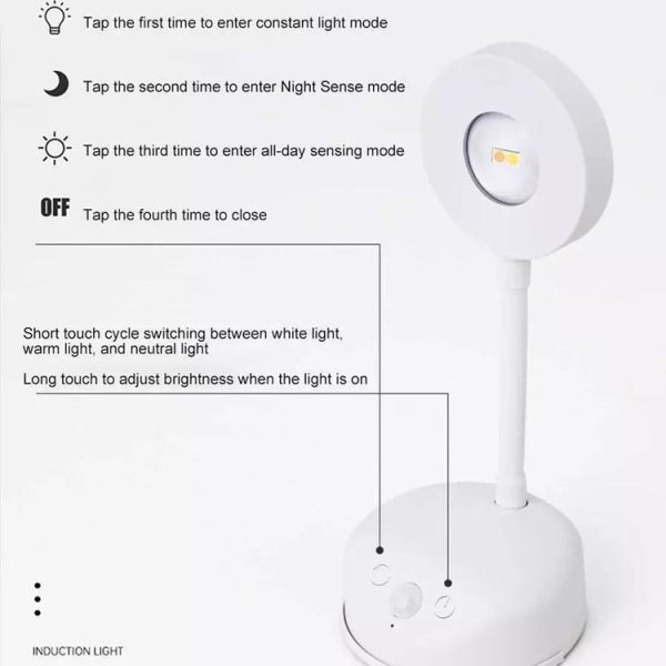 Rechargeable LED Motion Sensor Wireless Spotlight Dimmable Picture Light 1200mAH (White) - Image 10