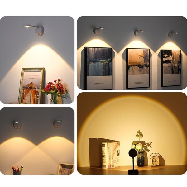Rechargeable LED Motion Sensor Wireless Spotlight Dimmable Picture Light 1200mAH (White) - Image 2