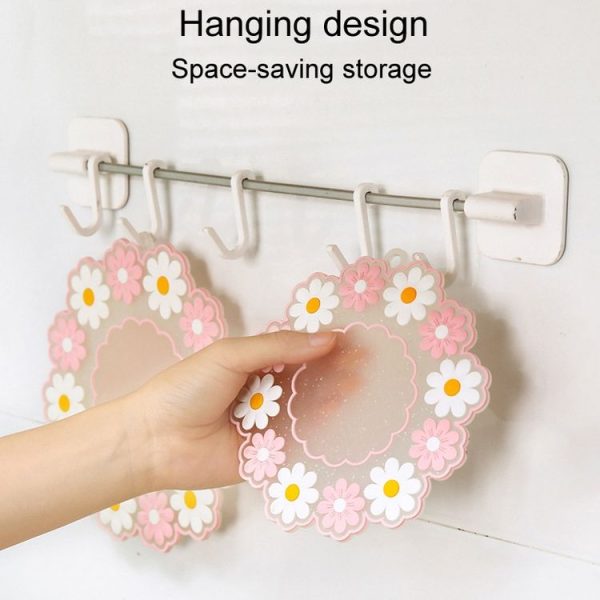 Household High Temperature Resistant Daisy Coasters Kitchen Tabletop Insulation Mat, Style: Pink Small - Image 6
