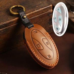 Korean Hyundai Hallmo Car Handmade Key Bag, Color: 5 Keys Brown