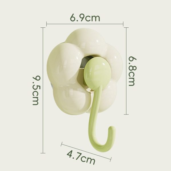 Household Suction Cup Flower Hook Bathroom Vacuum Sticky Hooks Without Punch Hole (Green) - Image 3