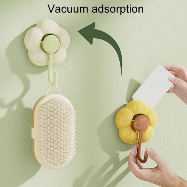 Household Suction Cup Flower Hook Bathroom Vacuum Sticky Hooks Without Punch Hole (Green) - Image 6