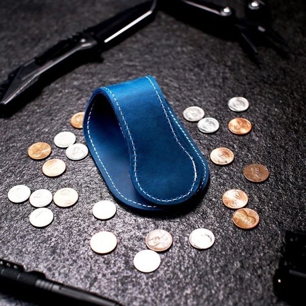 Coin Purse Portable Storage Leather Case Tool Bag (Blue) - Image 6