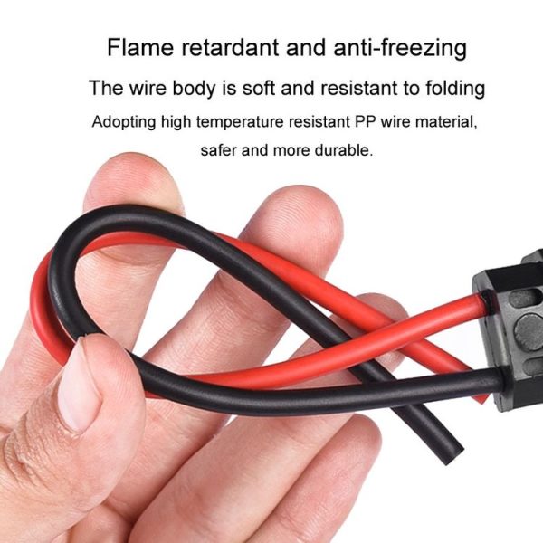 2pcs Electric Motorcycle Charging Port Three Hole Socket Charger Socket With Cover (Black) - Image 4