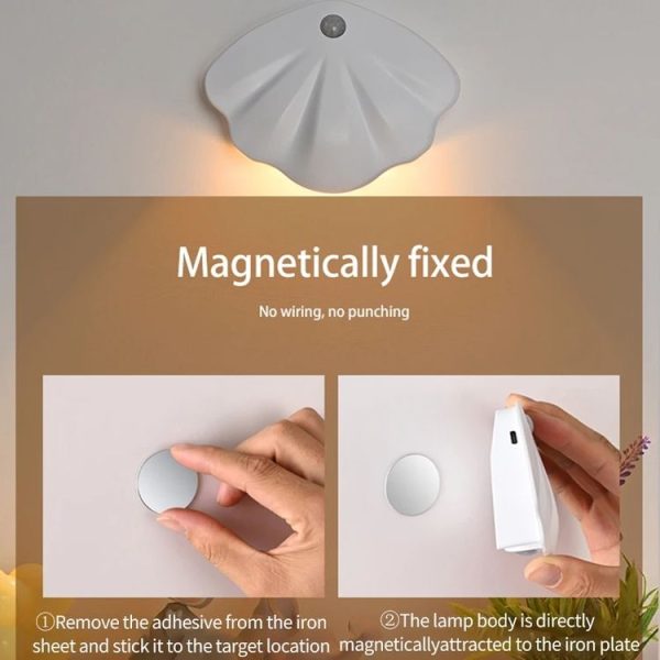 Magnetic Motion Sensor Wall Lamp Rechargeable LED House Number Light SE Version 500mAh (White) - Image 6