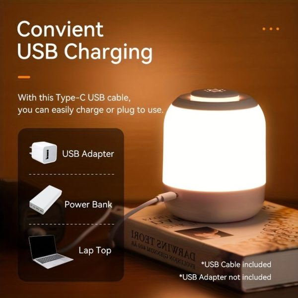 Rechargeable Touch Control LED Night Light Bedside Lamp SE Version 2400mAh White - Image 6