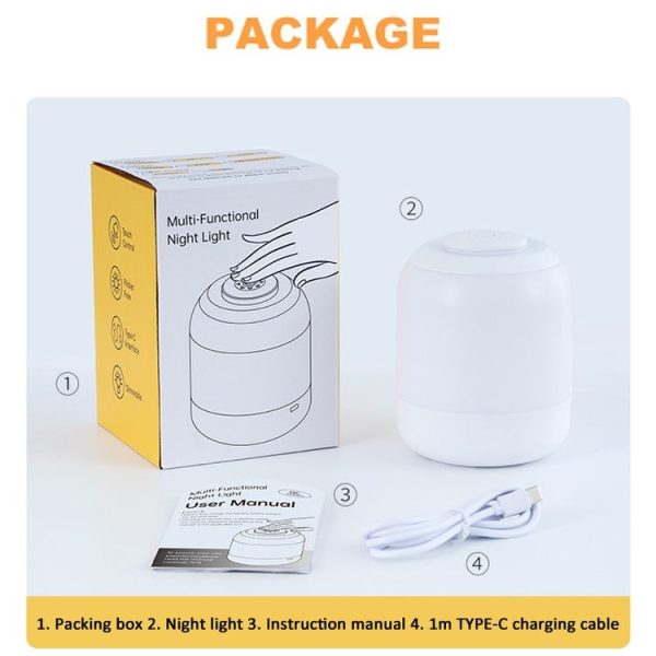 Rechargeable Touch Control LED Night Light Bedside Lamp SE Version 2400mAh White - Image 8