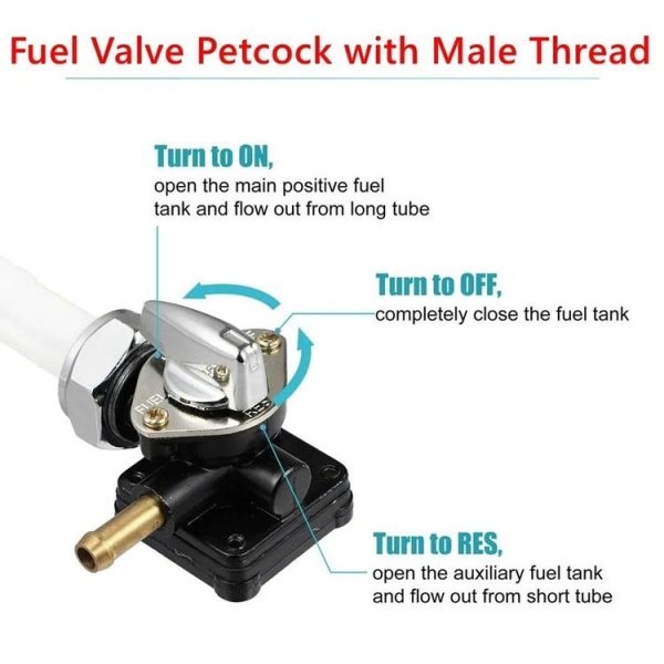Harley FLST FXST FLT 1995-2001 61338-94D 22mm Fuel Valve Petcock With Male Thread - Image 6