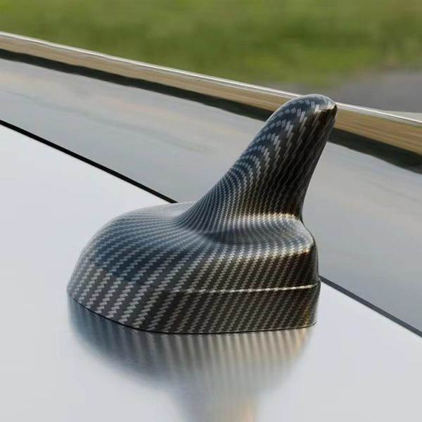 Car Decoration Shark Fin Modified Antenna Roof Tail Wing, Specification: Black Carbon Pattern - Image 4