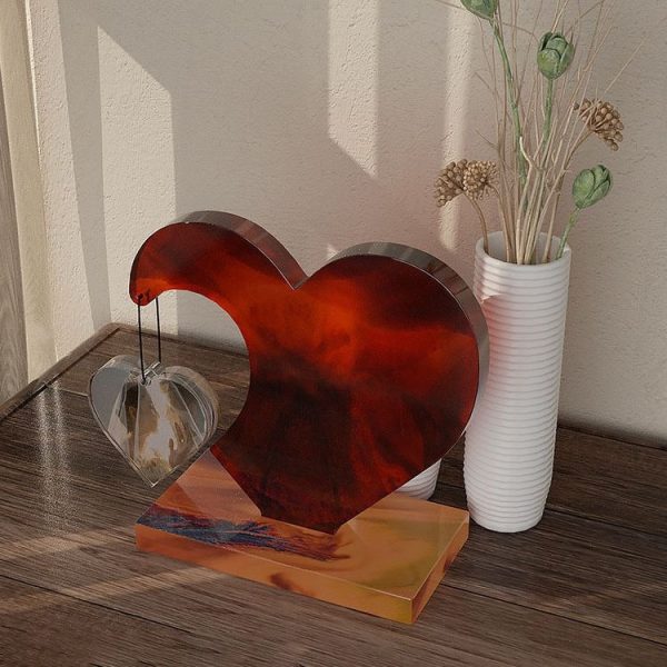 DIY Glue Double Heart-Shaped Hanging Photo Frame Display Stand Silicone Mold, Spec: Heart - Image 6