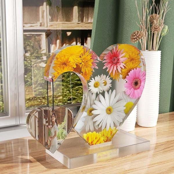 DIY Glue Double Heart-Shaped Hanging Photo Frame Display Stand Silicone Mold, Spec: Heart - Image 7
