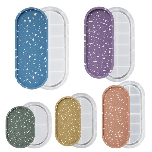 DIY Epoxy Oval Tray Dish Mold Silicone Mold for Flower Pot Base, Spec: 001 - Image 2