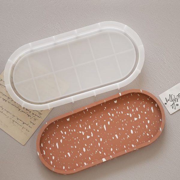DIY Epoxy Oval Tray Dish Mold Silicone Mold for Flower Pot Base, Spec: 001 - Image 4