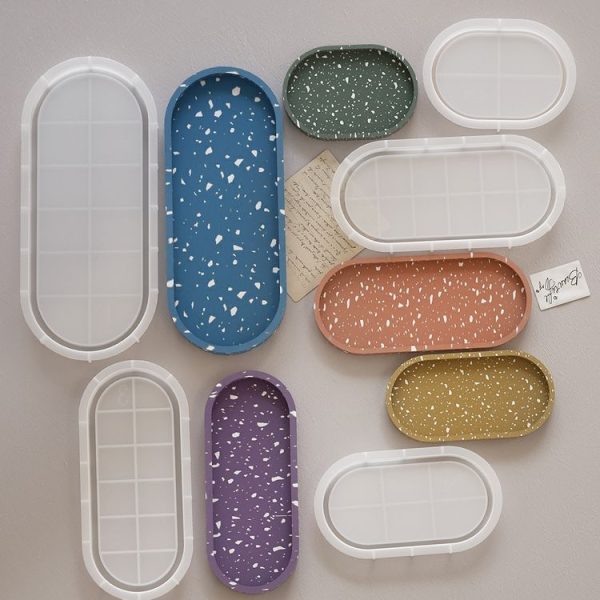 DIY Epoxy Oval Tray Dish Mold Silicone Mold for Flower Pot Base, Spec: 001 - Image 7
