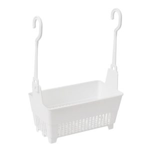 Household Bathroom Hanging Drainage Hanger Kitchen Multifunctional Stackable Basket (White)