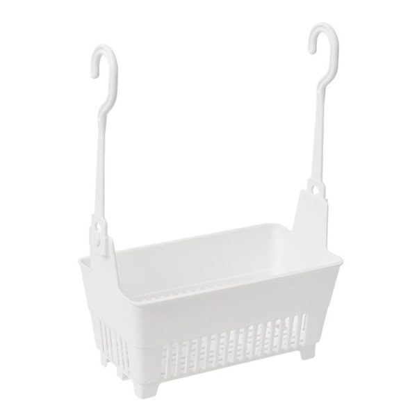 Household Bathroom Hanging Drainage Hanger Kitchen Multifunctional Stackable Basket (White)
