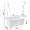 Household Bathroom Hanging Drainage Hanger Kitchen Multifunctional Stackable Basket (White) - Image 3