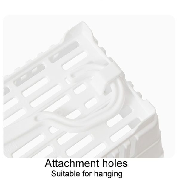 Household Bathroom Hanging Drainage Hanger Kitchen Multifunctional Stackable Basket (White) - Image 4