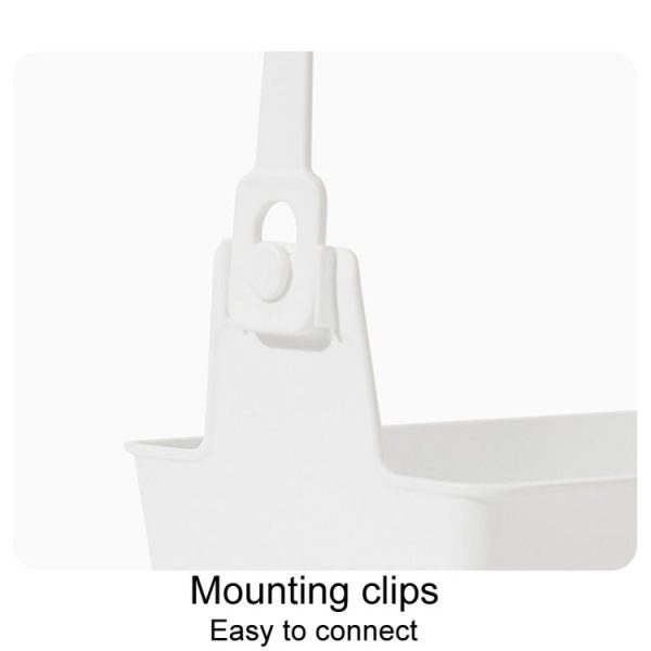 Household Bathroom Hanging Drainage Hanger Kitchen Multifunctional Stackable Basket (White) - Image 5